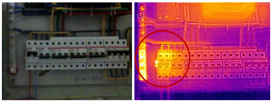 红外热像仪检测电源接线箱